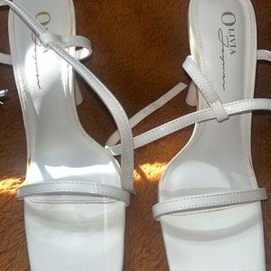 White, girls night out, heels, worn once